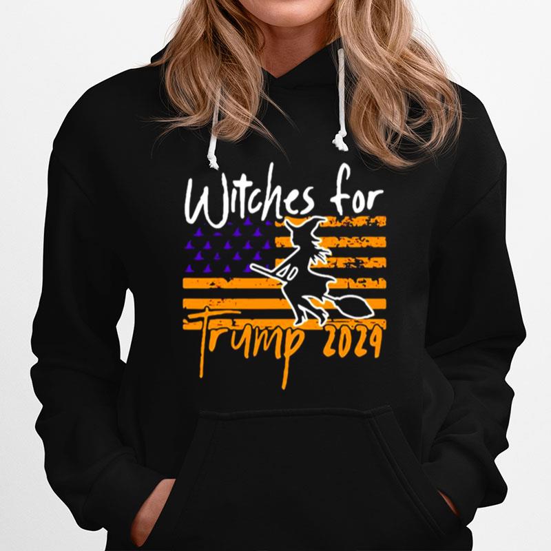 American Flag Witches For Trump 2024 Halloween Hoodie