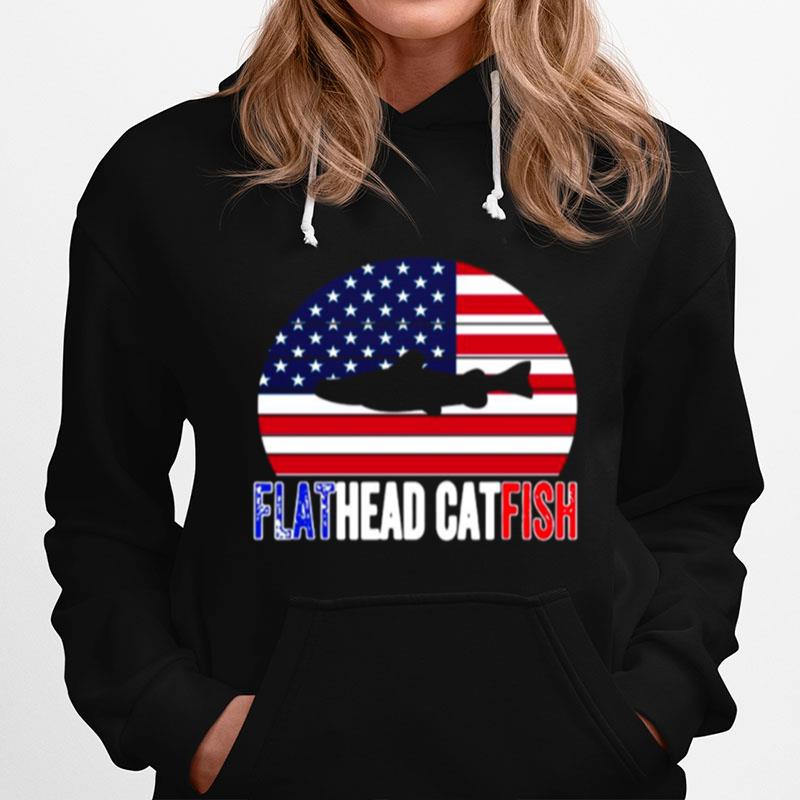 American Flag With Flathead Catfish Hoodie