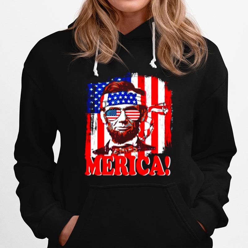 American Flag With Merica Hoodie