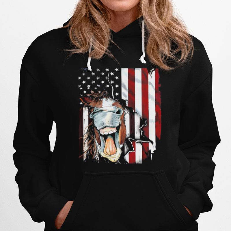 American Horse Face Flag Hoodie