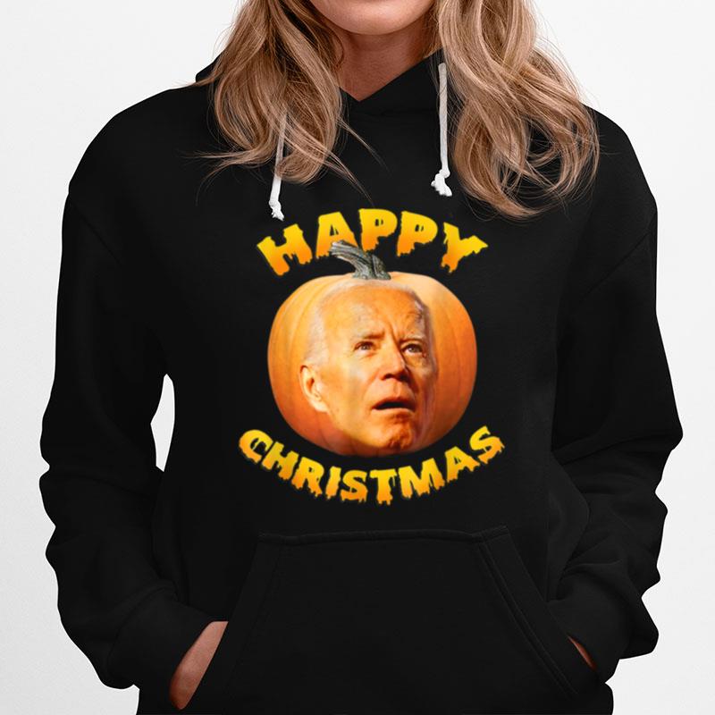Anti Joe Biden Happy Christmas Holiday Pumpkin Hoodie