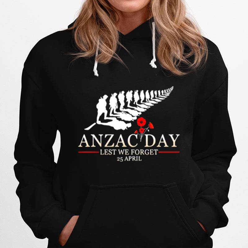 Anzac Day Lest We Forget 25 April Flowers Hoodie
