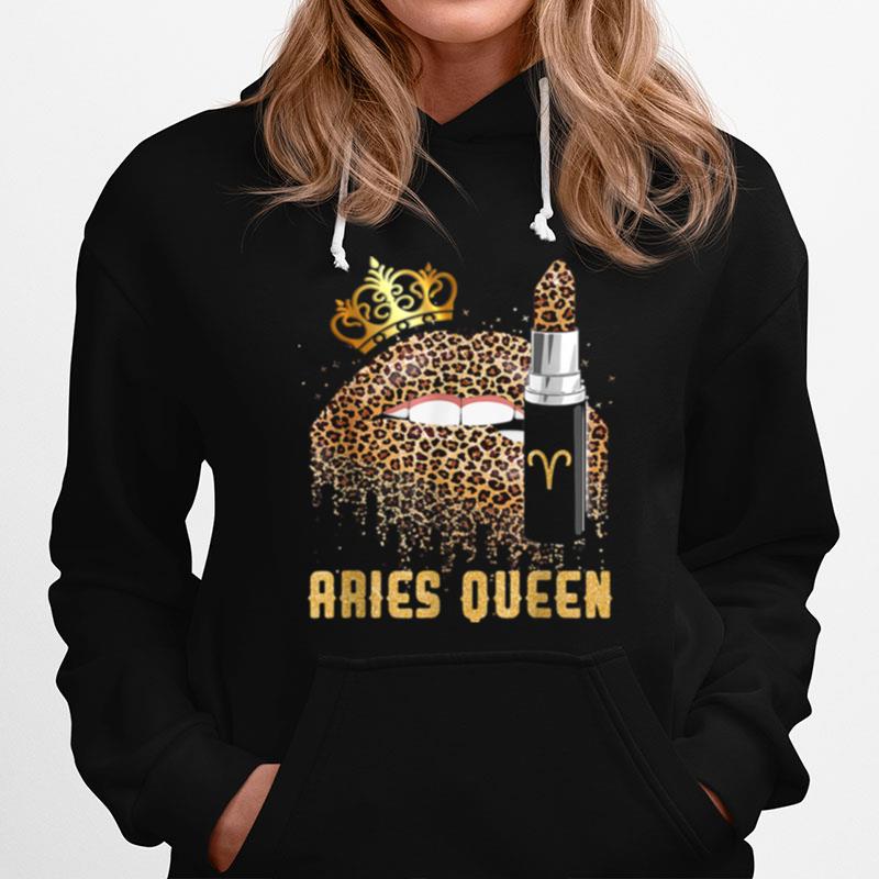 Aries Queen Leopard Lips Aries Girl Hoodie
