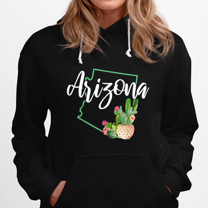 Arizona Pride State Map Cactus Vintage Arizona Hoodie