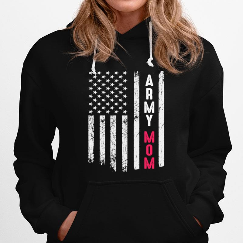 Army Mom Us Vintage Flag Military Pride Mothers Day Hoodie