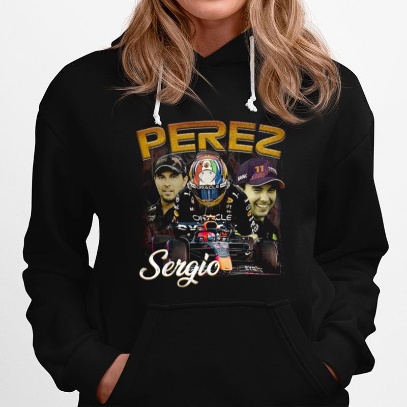 Art Sergio Perez Racing 90S Vintage F1 Red Bull Racing Hoodie