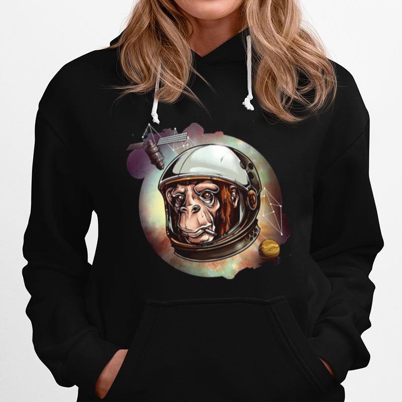 Astronaut Chimpanzee Astro Chimp Design Monkey Womens T-Shirt