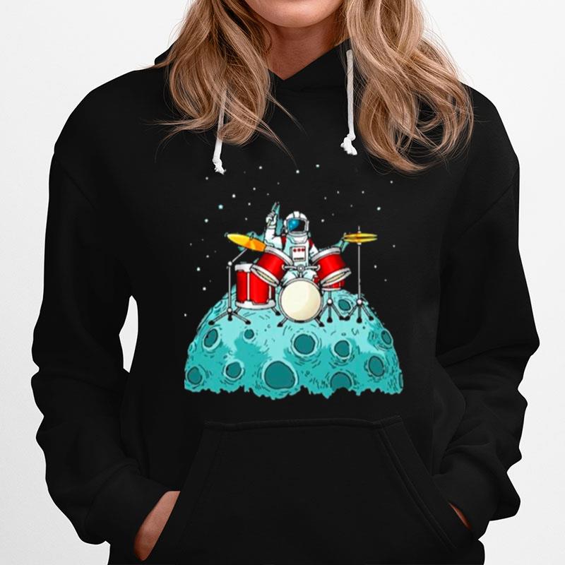 Astronaut Man Playing Drum On The Moon Hoodie
