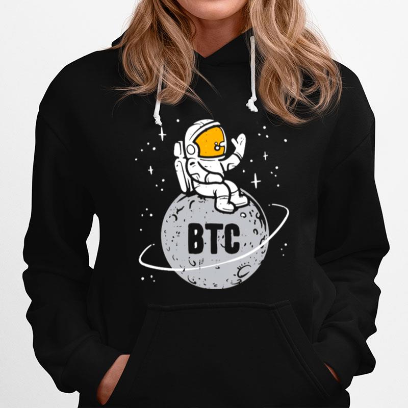 Astronaut Moon Btc Bitcoin Crypto Cryptocurrency T-Shirt