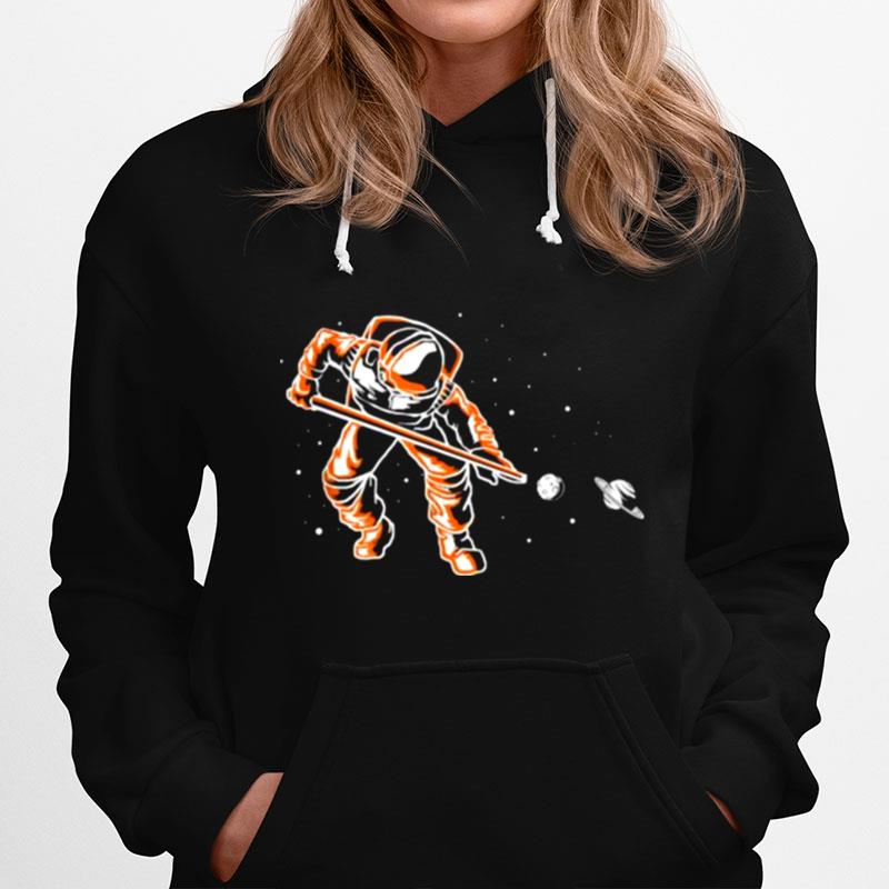 Astronaut Space With Billiard Stick Funny Pool Player Hoodie