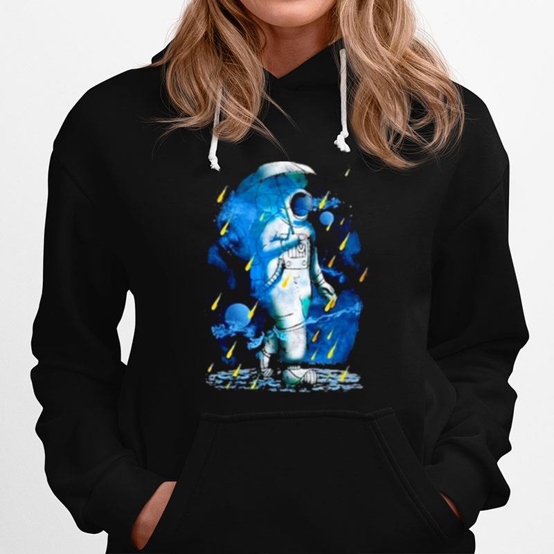 Astronaut Spaceman Meteor Shower Galaxy T-Shirt