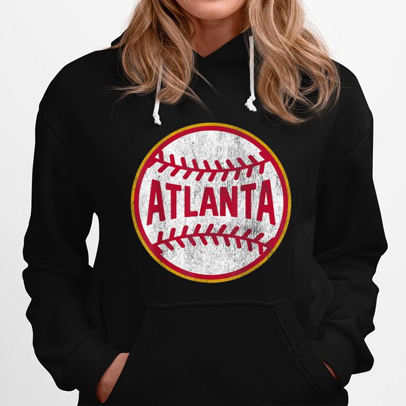 Atlanta Tee Vintage Baseball Throwback Retro Design Hoodie