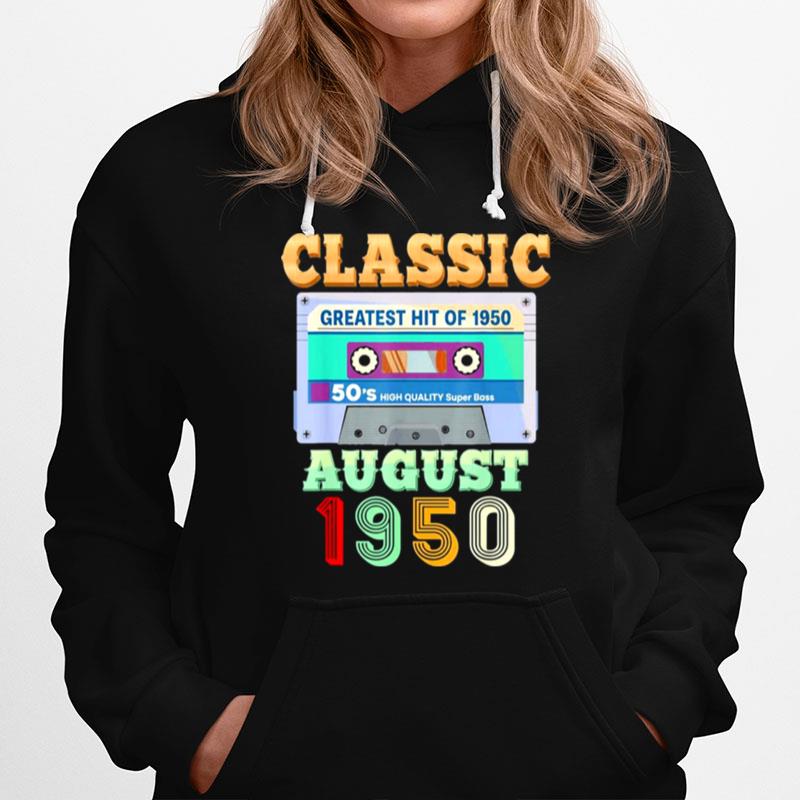 August 1950 71St Birthday 71 Years Old Cassette Tape Hoodie