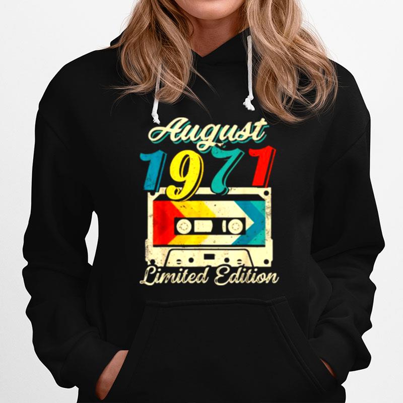 August 1971 Limited Edition 50Th Birthday Cassette Tape Vintage Hoodie