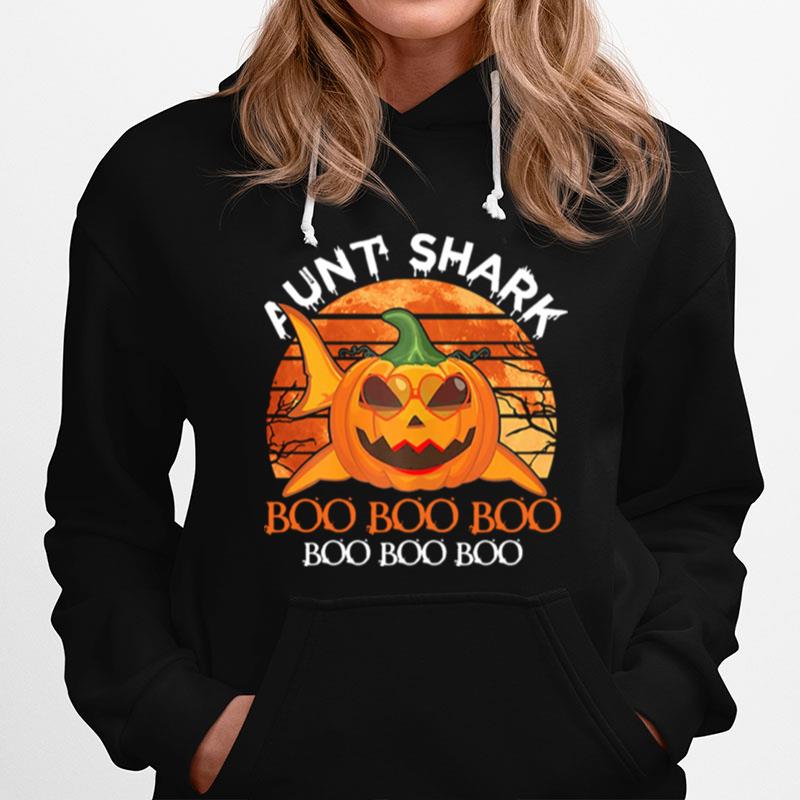 Aunt Shark Pumpkin Boo Boo Boo Halloween Vintage T-Shirt