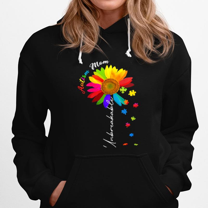 Autism Mom Unbreakable Autism Awareness Daisy Floral Hoodie