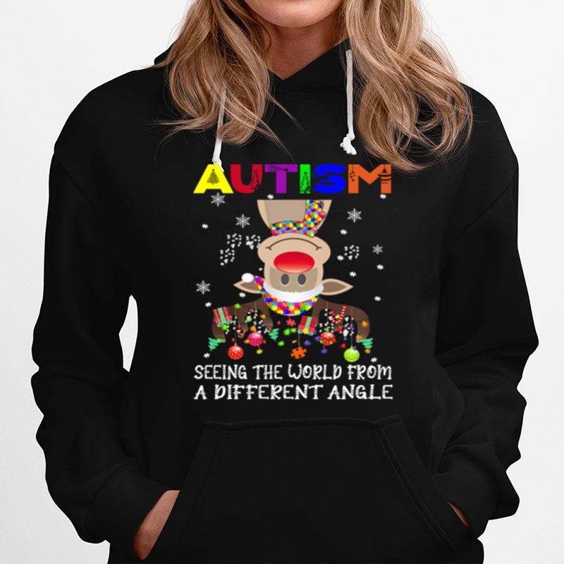Autism Reindeer Seeing The World From A Different Angle Christmas Hoodie