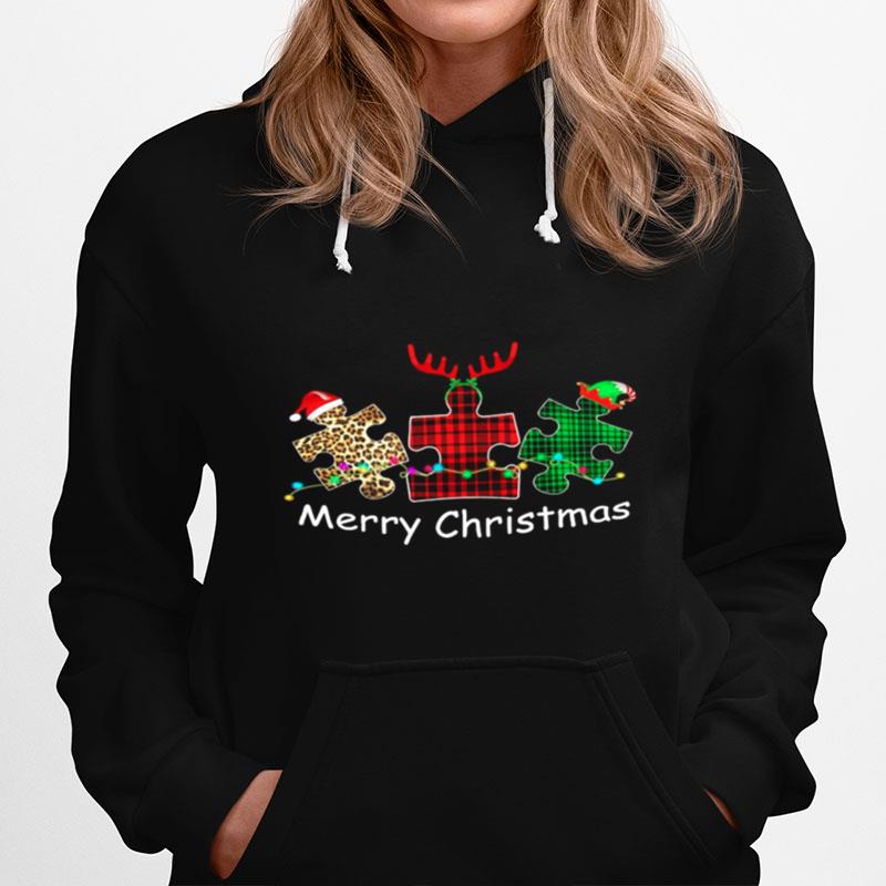 Autism Santa Reindeer Elf Merry Christmas T-Shirt