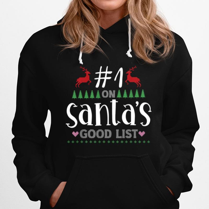 Awesome Number One On Santas Good List Ugly Xmas Family Hoodie