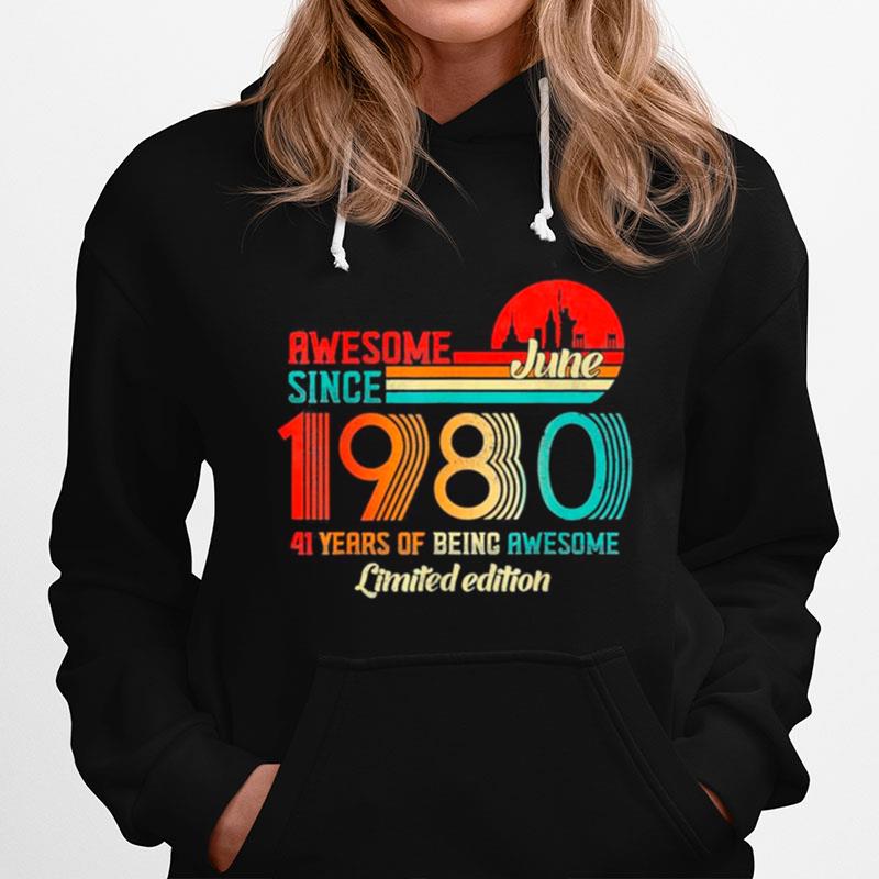 Awesome Since June 1980 41 Years Old Born June 1980 Vintage T-Shirt