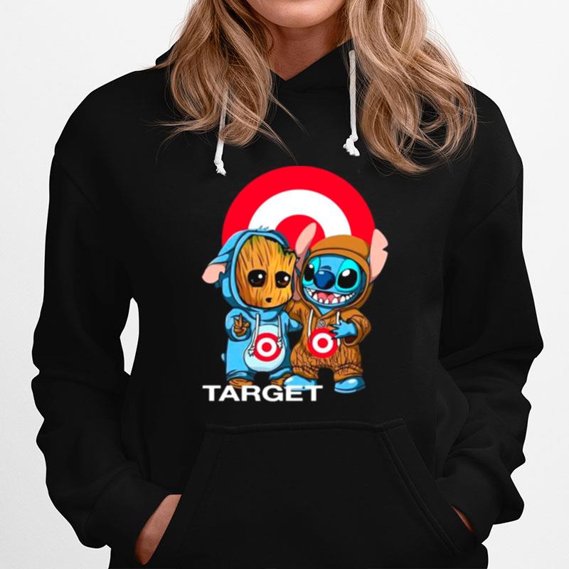 Baby Groot And Baby Stitch Target Logo T-Shirt