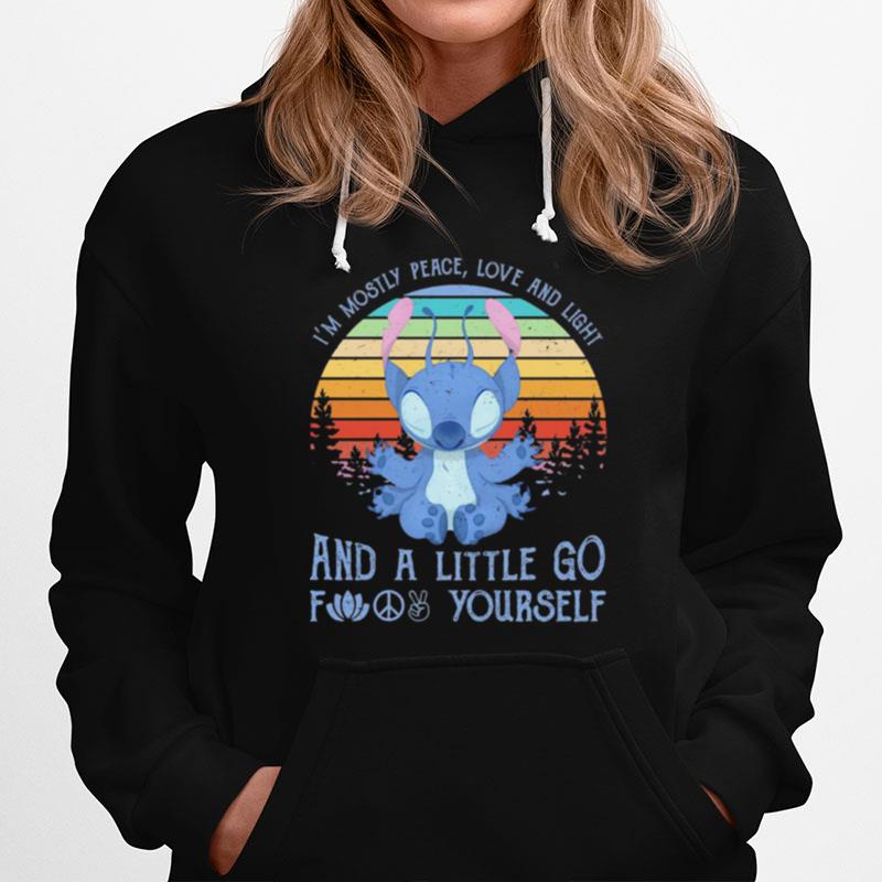 Baby Stitch Im Mostly Peace Love And Light And A Little Go Fuck Yourself Vintage Retro T-Shirt