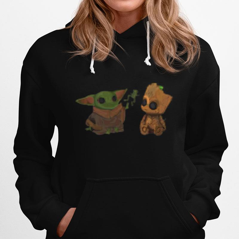 Baby Yoda And Baby Groot Frog Hoodie