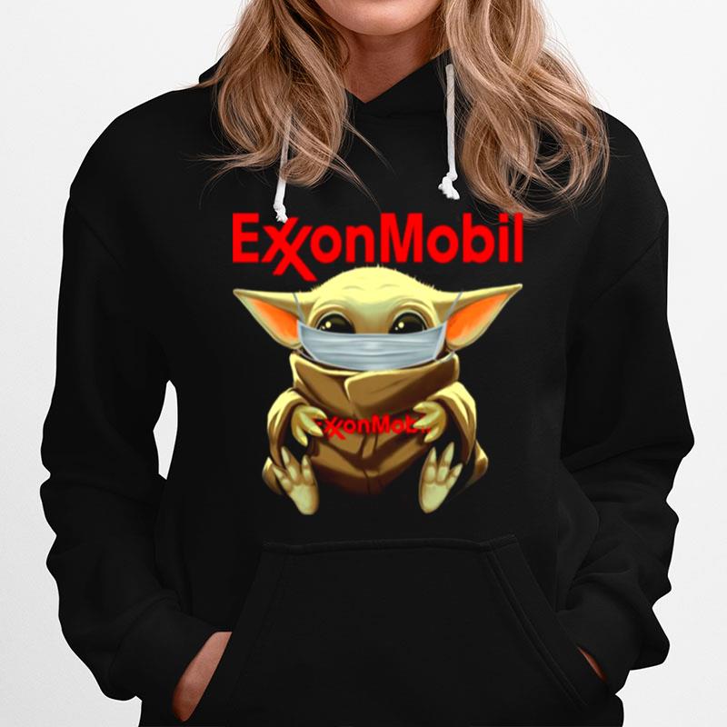 Baby Yoda Face Mask Hug Exxon Mobil I Cant Stay At Home Hoodie