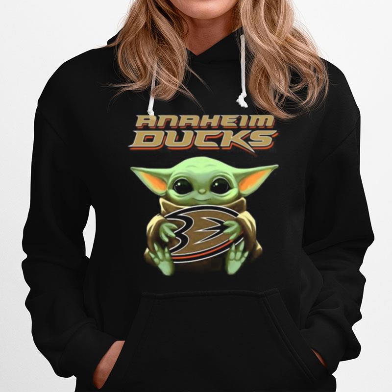 Baby Yoda Hug Anaheim Ducks Baseball Hoodie