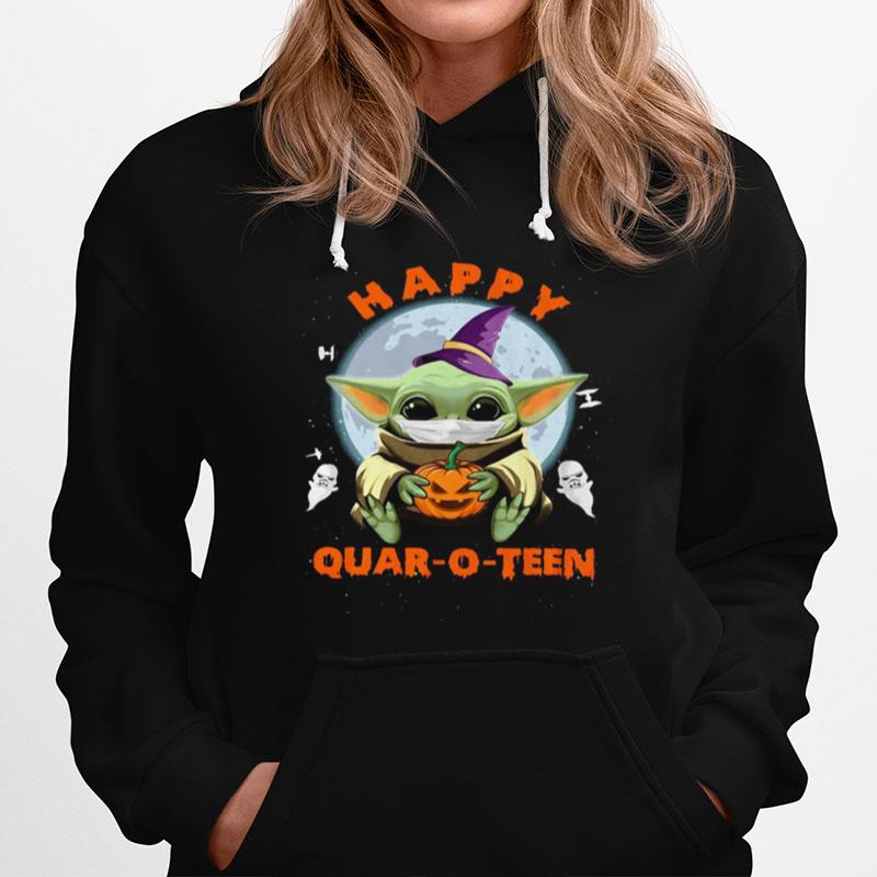 Baby Yoda Hug Pumpkin Happy Quar O Teen Hoodie