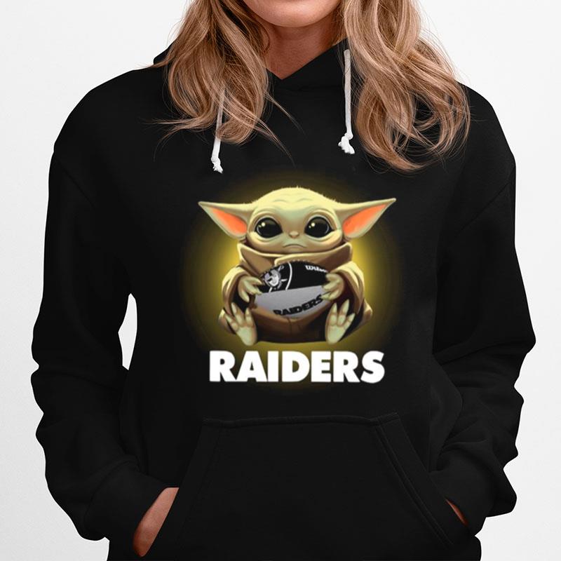 Baby Yoda Hug Rugby Oakland Raiders Hoodie