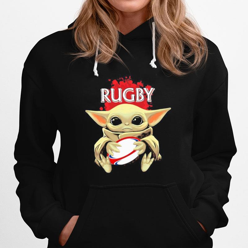 Baby Yoda Hug Rugby Hoodie