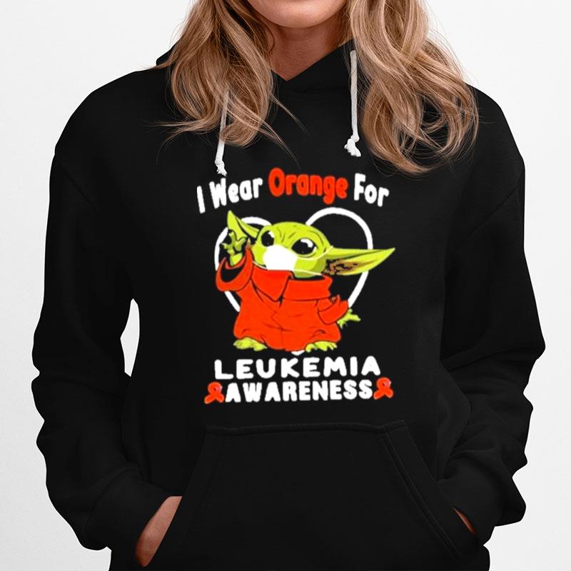 Baby Yoda I Wear Orange For Leukemia Awareness Hoodie