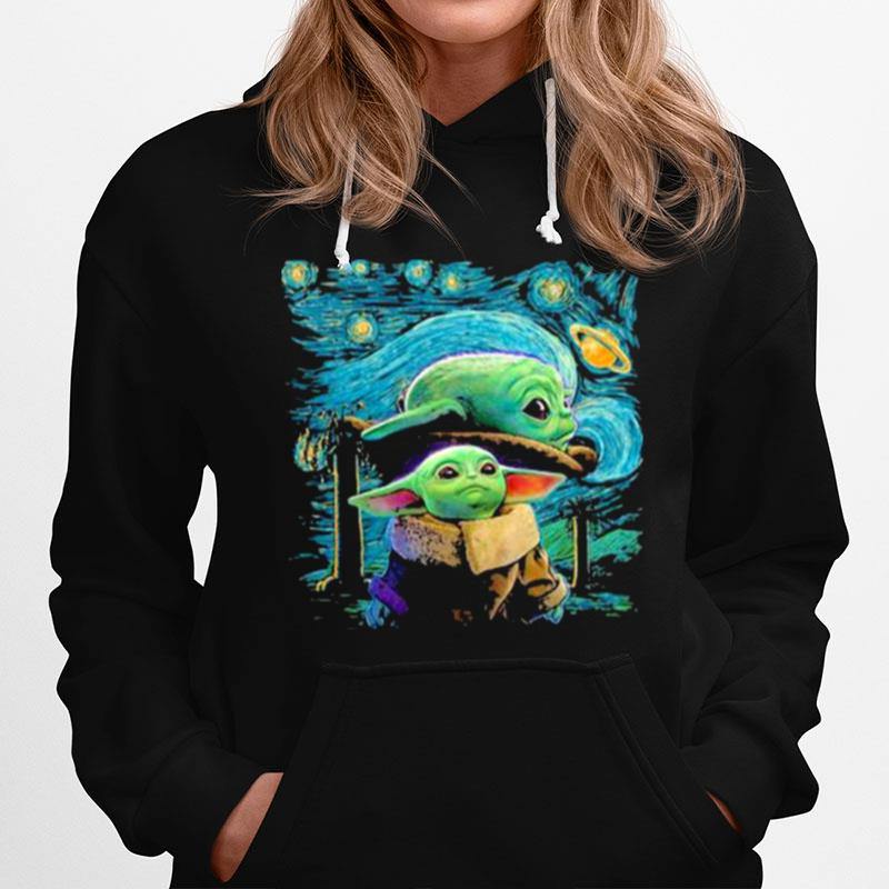 Baby Yoda In Night Star Wars Hoodie