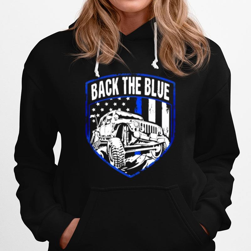 Back The Blue Jeep American Flag Hoodie