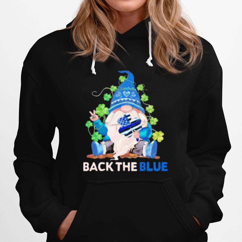 Back The Blue Police Gnome Patricks Day T-Shirt