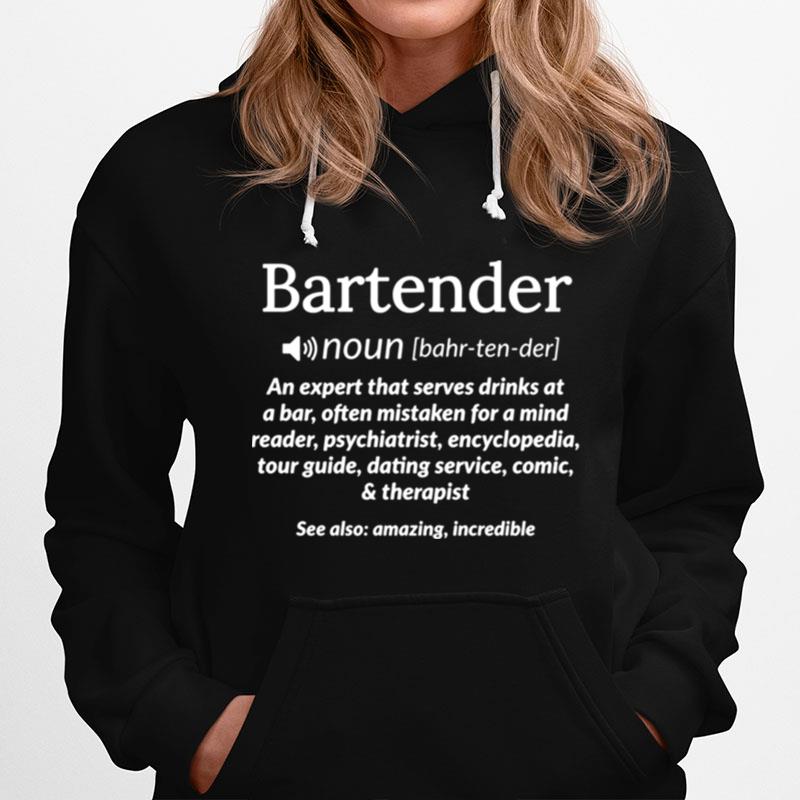 Bartender Definition Mixologist Hoodie