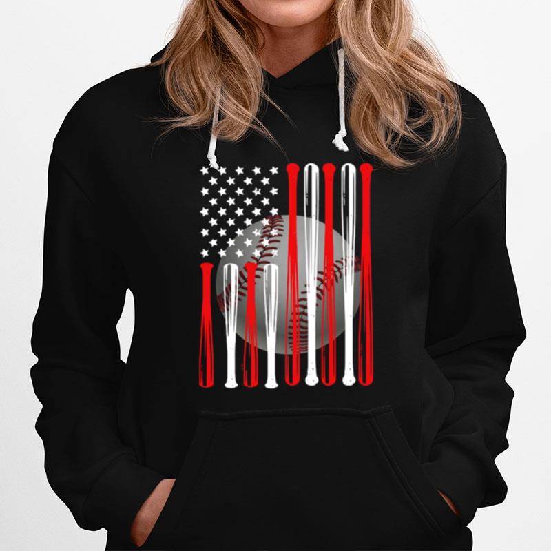 Baseball American Flag Hoodie