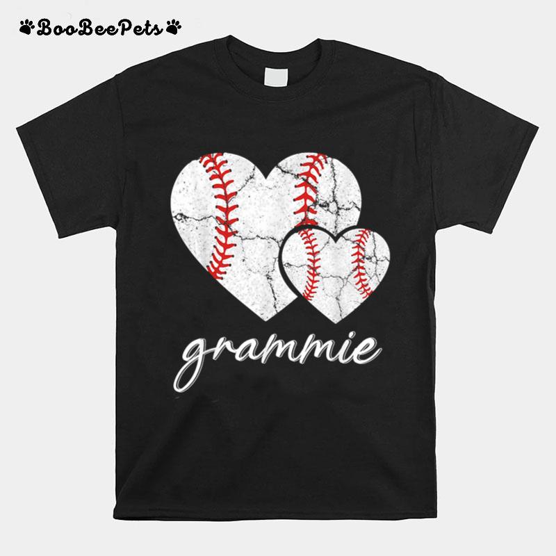 Baseball Grammie Heart Ball Funny Proud Grammie Mothers Day T-Shirt