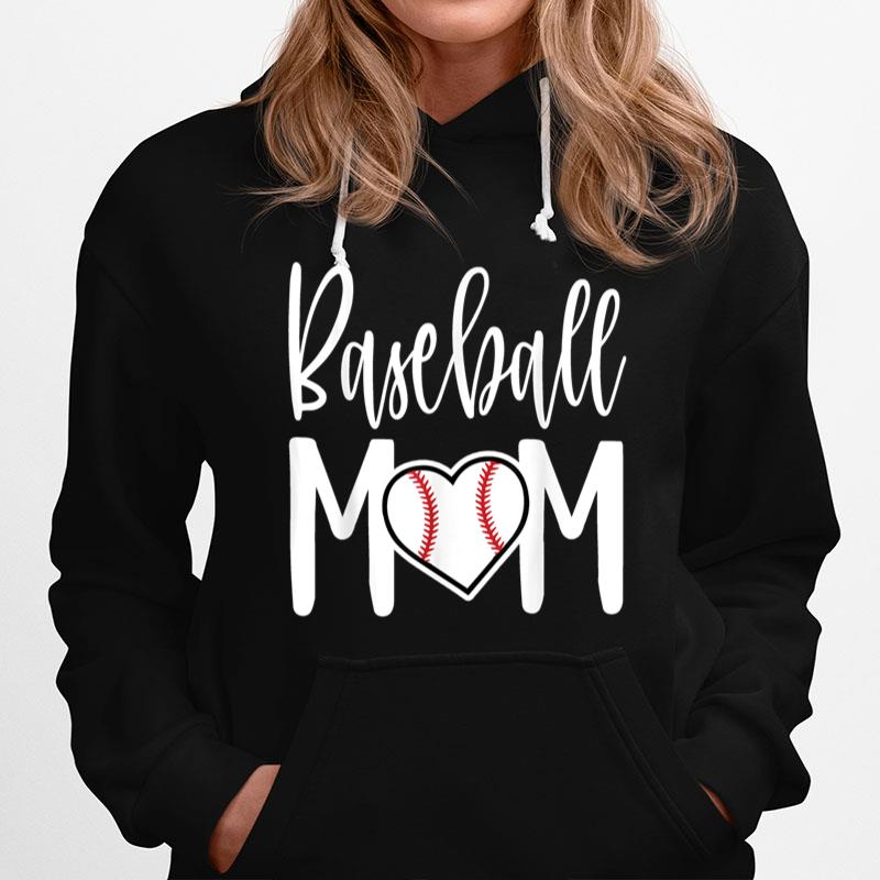 Baseball Mom Heart Gift For Sports Moms Hoodie