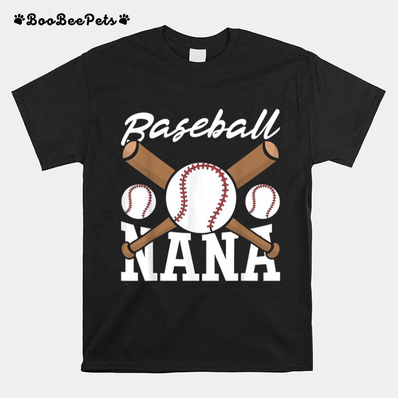 Baseball Nana Batter Sport Baseball Player Grandma Baseball T-Shirt