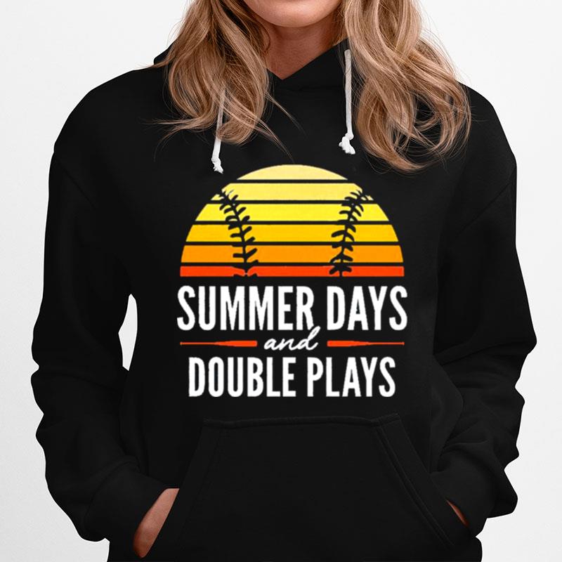 Baseball Summer Days And Double Plays Vintage T-Shirt
