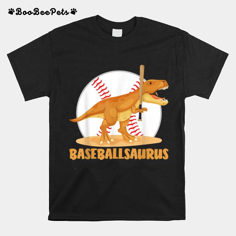 Baseball Playing Trex Funny Dino Sport T-Shirt