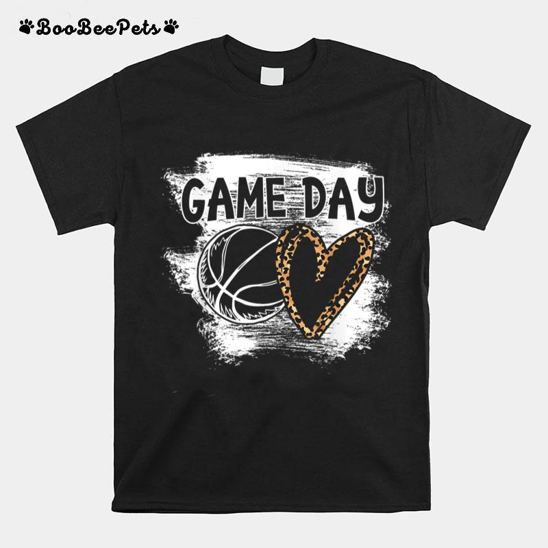Basketball Player Game Day Leopard Cheetah Basketball Fan T-Shirt