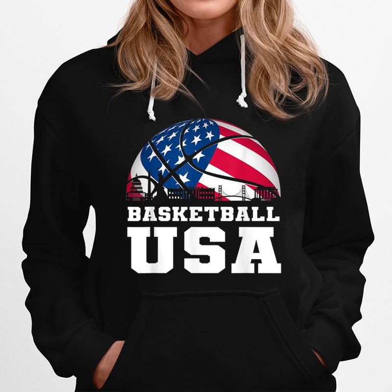 Basketball Usa Support The Team Tshirt Usa Flag Dream Hoodie