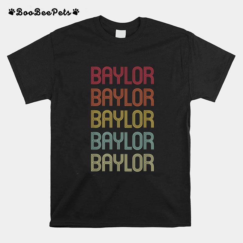 Baylor Retro Wordmark Pattern Vintage Personalized 70S T-Shirt