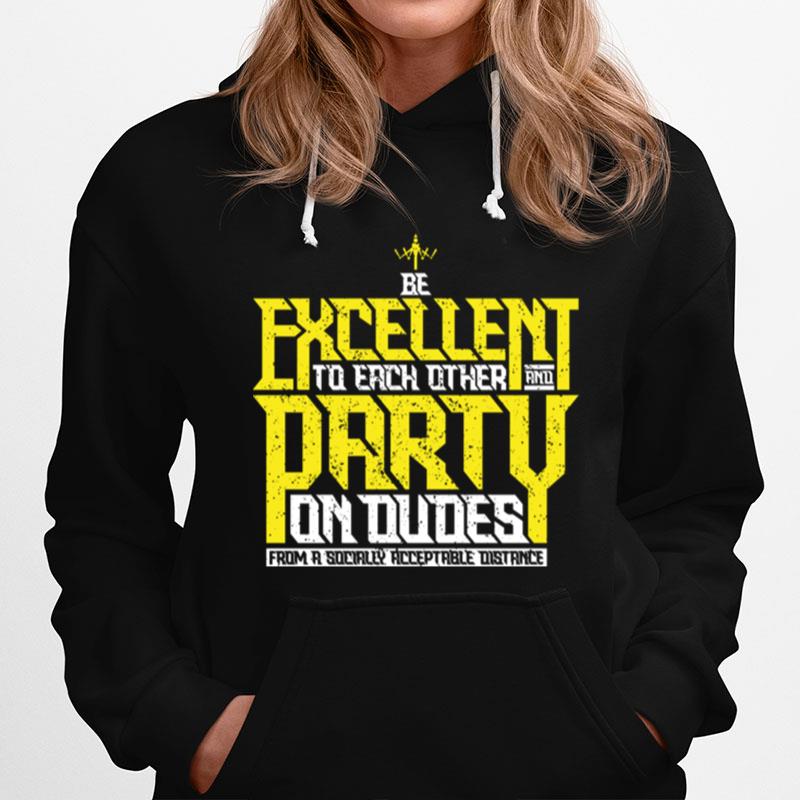 Be Excellent To Each Other And Party On Dudes From A Socially Acceptable Distance Hoodie