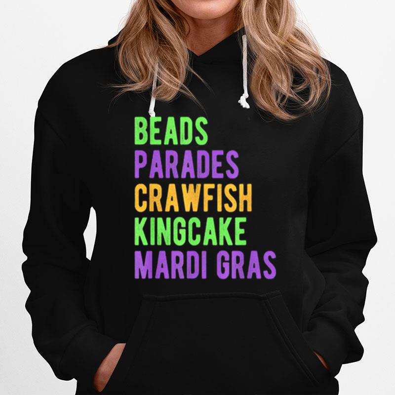 Beads Parades Crawfish King Cake Mardi Gras Hoodie