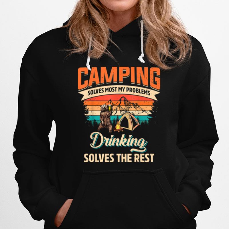 Bear Camping Solves Most Of My Problems Bourbon T-Shirt