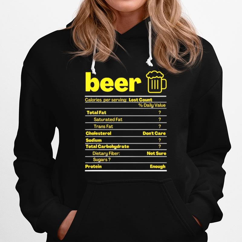 Beer Nutrition Facts Label Thanksgiving Christmas Hoodie